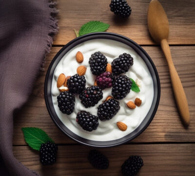 Greek Yogurt with Mixed Berries and a sprinkle of Chia Seeds